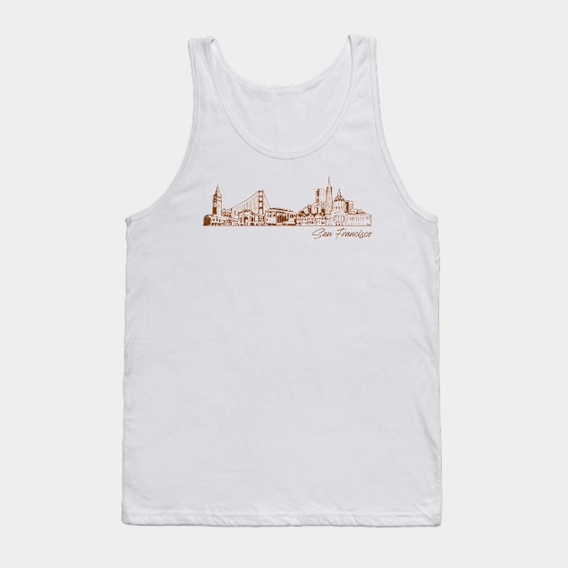 San Francisco hand drawn skyline Tank Top by SerenityByAlex